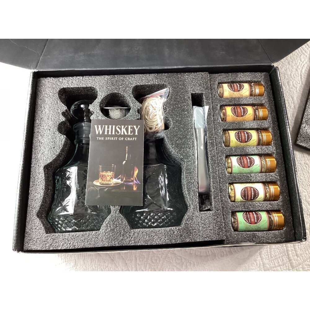 Whiskey Infusion Kit With WishWeaver Herbs Spices & Glass Decanters*NWB